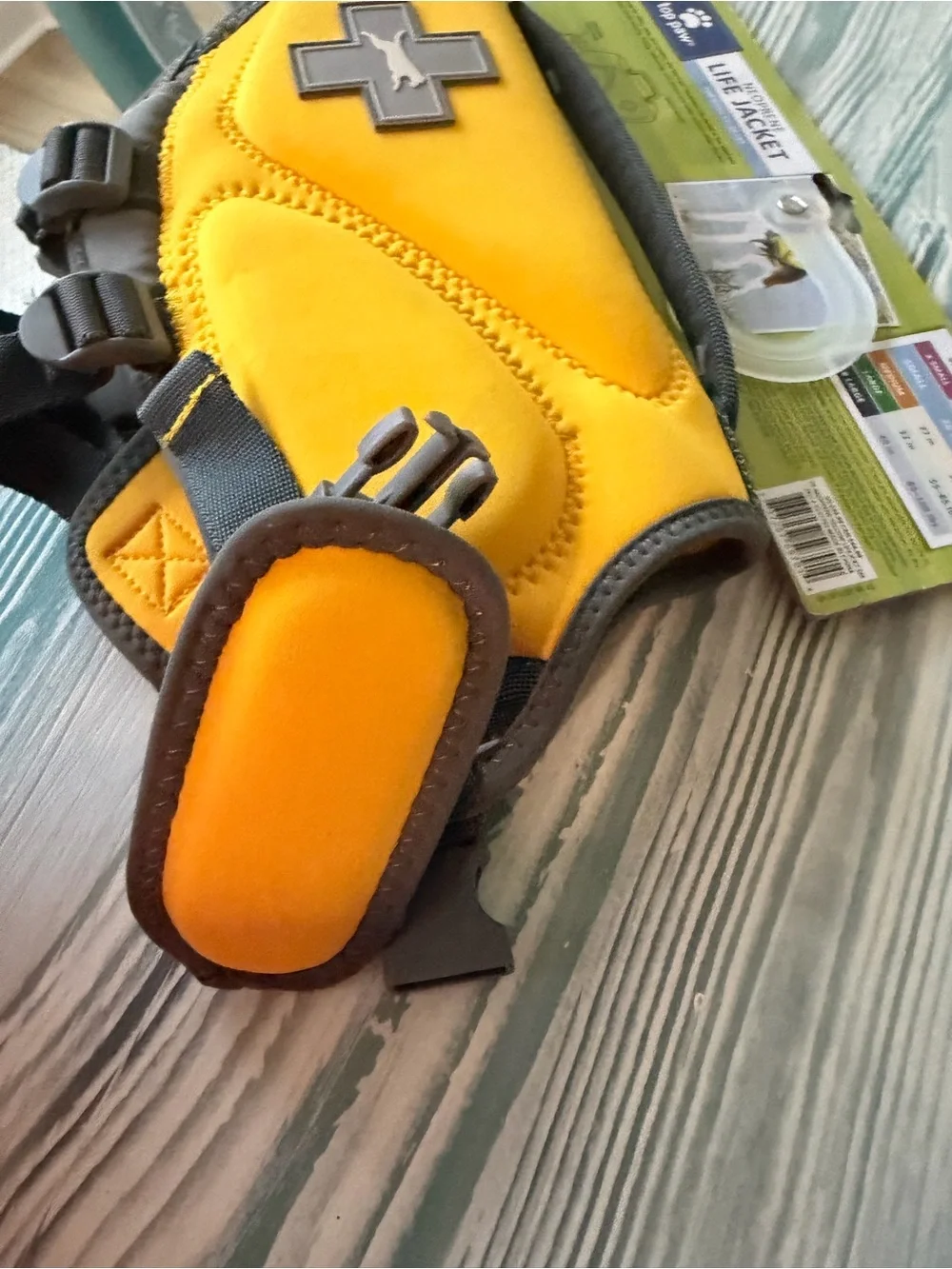 Top Paw Yellow and Gray Neoprene Dogs Life Jacket Vest